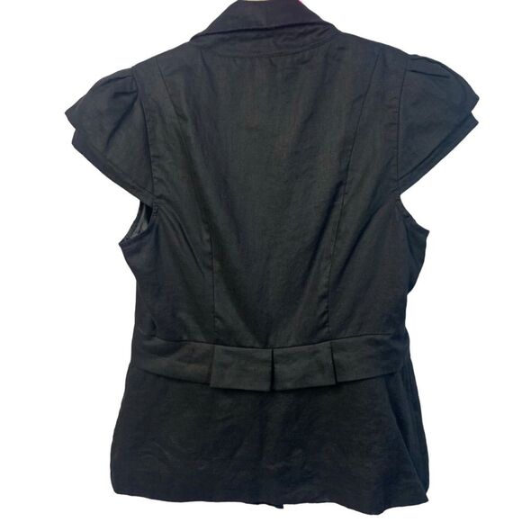 ESTHER's ARCHIVES Puff Short Sleeves Linen Blazer Jacket - Picture 3 of 8